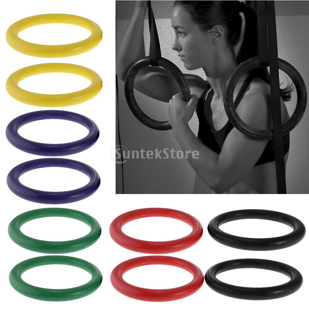 Heavy Duty ABS 23mm Fitness Gymnastic Rings Gym Exercise Cross Training Pull Ups Muscle Ups