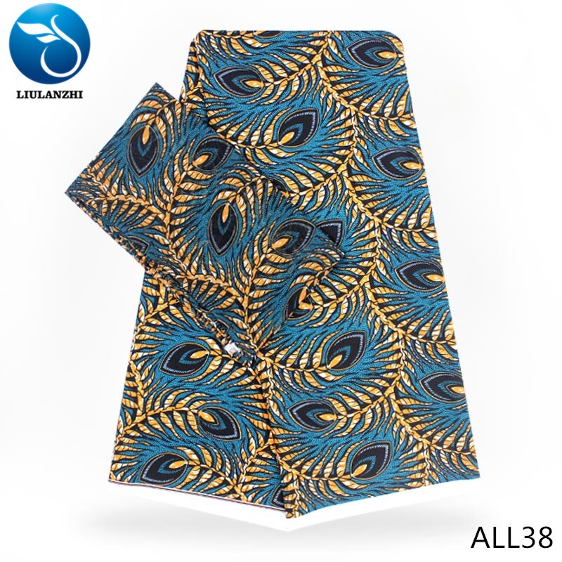 LIULANZHI blue african fabrics Latest Audel fabric with Soft cloth chiffon lace fabric for dress 6yards ALL37-ALL47: ALL38