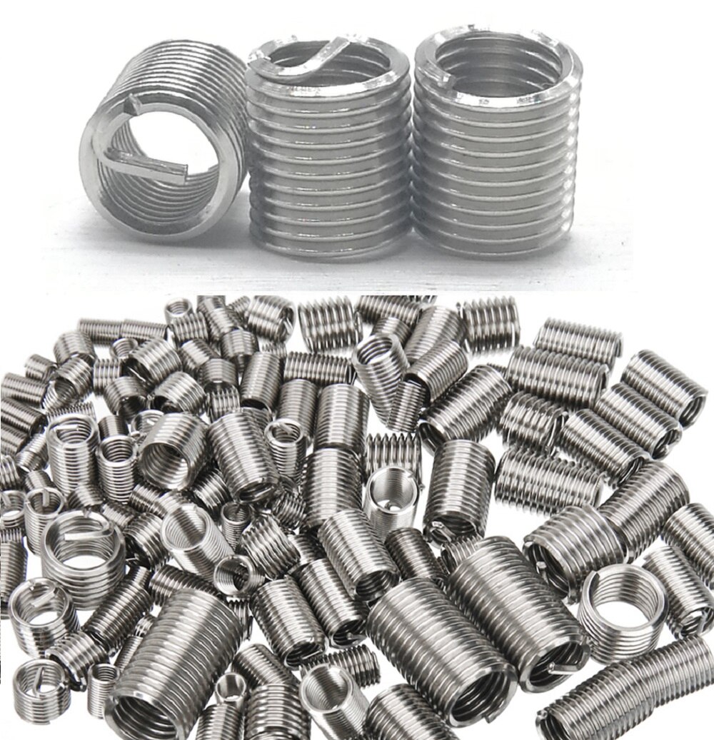 50 stks M8 * 1.25*1D/1.5/2D/2.5D/3D Rvs Schroef Opgerolde Draad Spiraalvormige Schroefdraad Inserts Set Helicoil Draad Reparatie Insert Kit