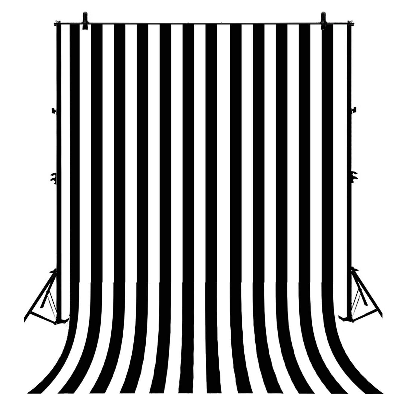 5x7ft Zwart Wit Strepen Polyester Foto Achtergrond Portret Achtergrond