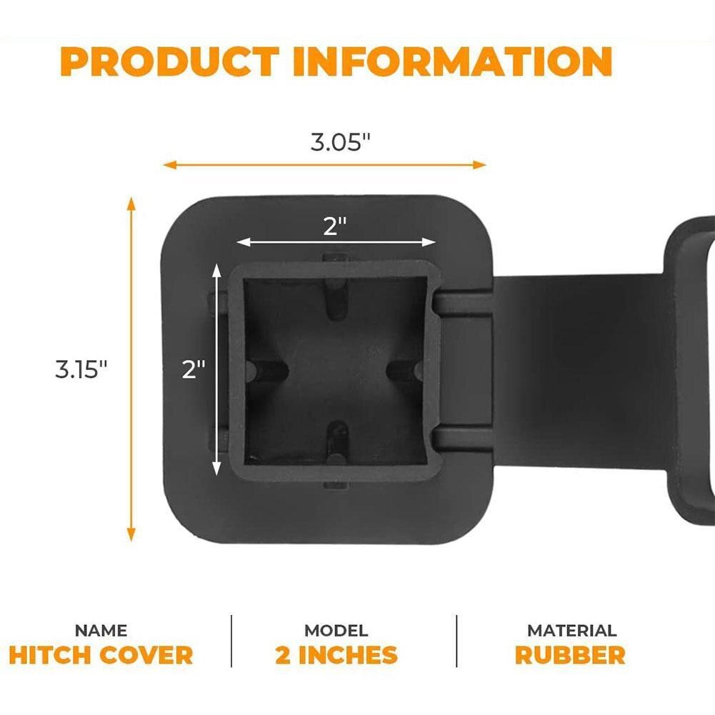 2 -zoll-anhängerkupplungs-abdeckkappe aus gummi, passend für 2 -zoll-aufnahmen der klasse 3, 4, 5 für toyota, jeep, nissan, ram, p  u3 x 1