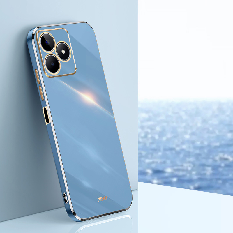 Für realme  c53 hülle realme  c51 luxus quadratische beschichtung realme  n53 note 50 handyhülle stoßfeste silikon-rückseite fundas: Leinwand / Grau