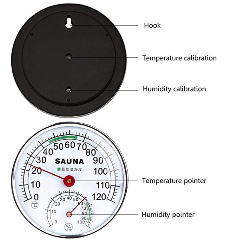 Sauna Thermometer Rvs Case Stoom Sauna Thermometer Hygrometer In De Sauna Accessoires Voor Sauna