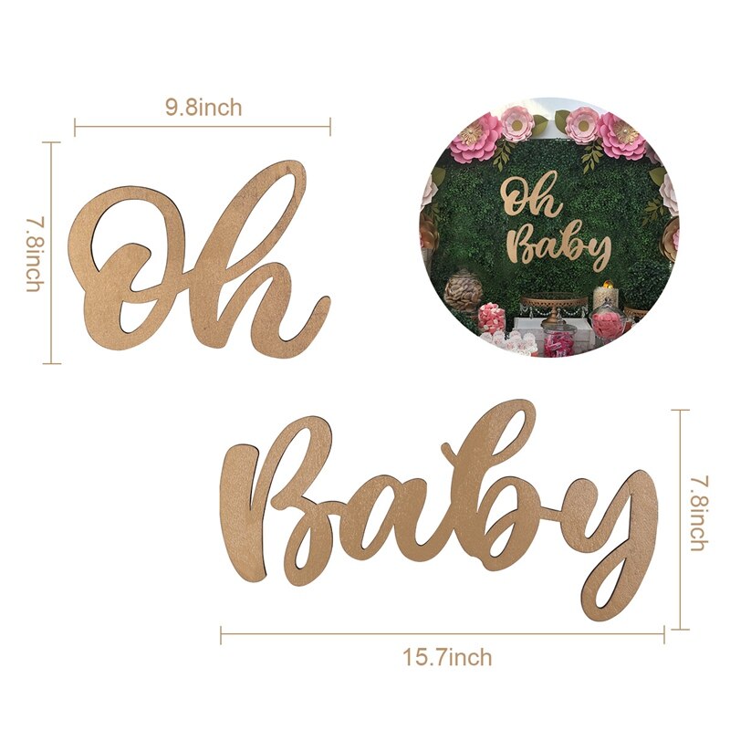 Wallsticker oh baby it& #39 ;sa dreng pige baby shower dekoration 1st fødselsdagsfest indretning børn babyshower køn afslører dekoration