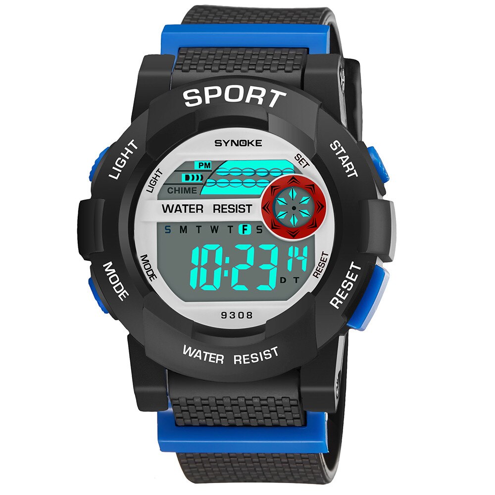 Kinderen Horloges Led Digitale Multifunctionele Waterdichte Horloges Outdoor Sport Horloges Voor Kinderen Jongen Meisjes: Black