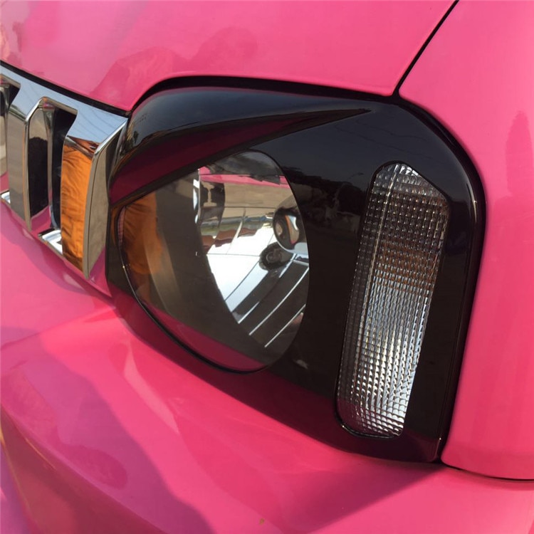 1 paar Auto Koplamp Lampenkap Shield Beschermende Decoratieve Baffle Koplamp Lampenkap Trim Voor Suzuki Jimny 2007 Zwart