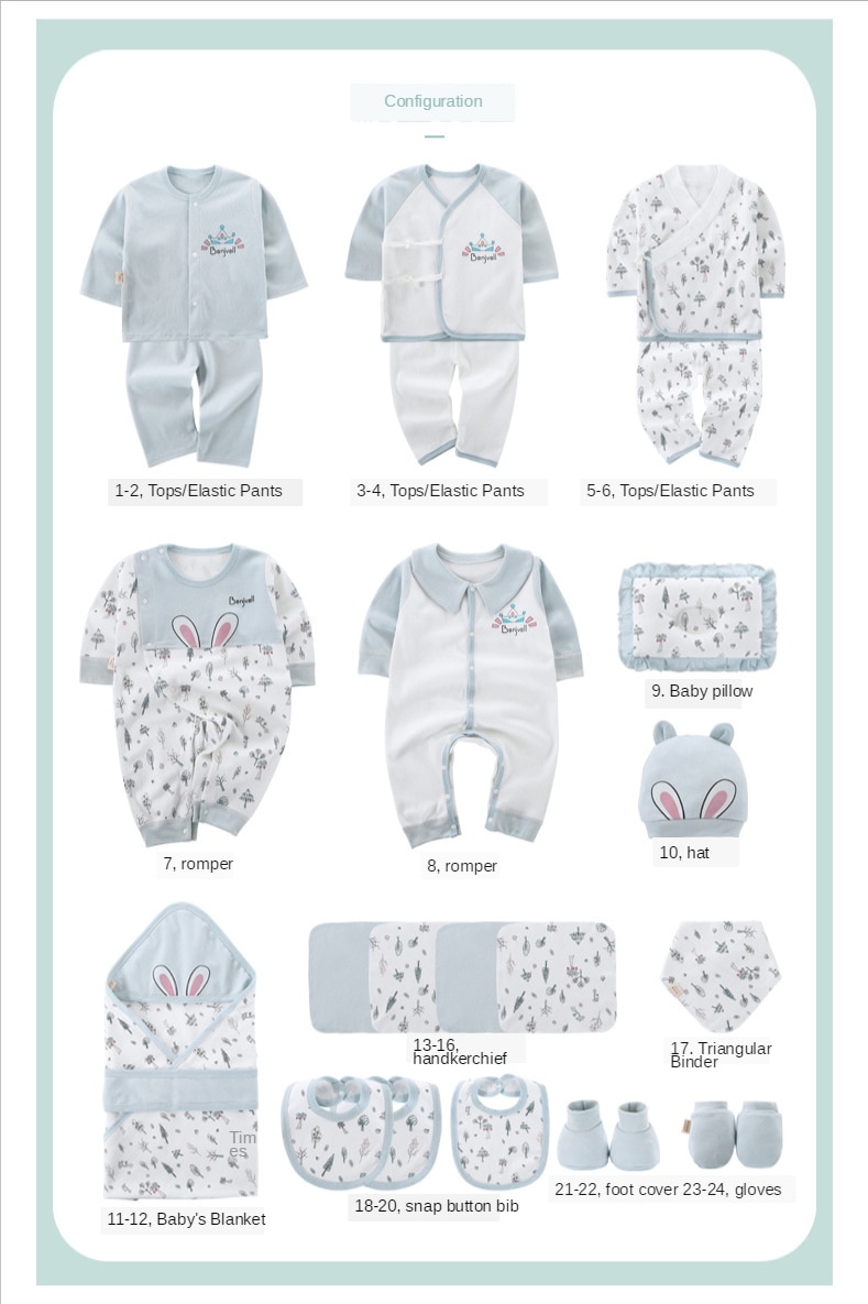 24 stk unisex baby pige tøj nyfødt sæt baby dreng tøj bomuld sommer baby forsyninger efterår vinter forår tøj sæt