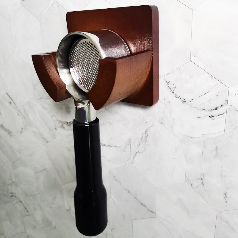 51mm/53mm/54mm/58mm Wood Holder Espresso Coffee Tools Coffee Filter Tampers Wall Mounted Rack Coffee Portafilter Wall Rack