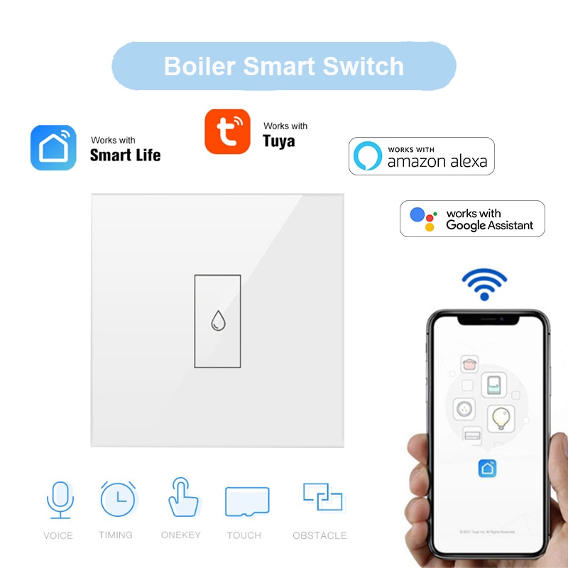 EU WiFi Boiler Water Heater Switch Tuya Smart Life App Remote Control Timer Voice Control Google Home Alexa Siri