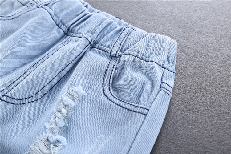 Lasten repeytyneet reikäfarkut housut kevät lasten rikki denim housut pojalle tytölle farkut koko 90-130