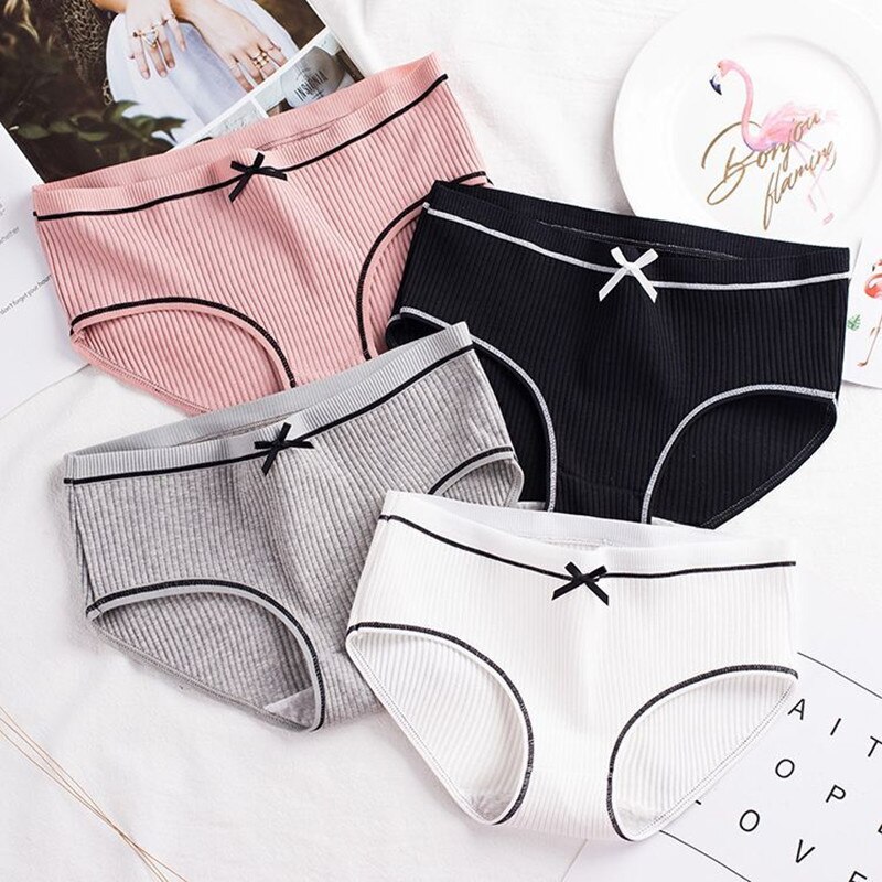 10Pcs/Lot Girls Cotton Underwear Cute Knot Soft Breathable Young Panties Solid Briefs Children Clothes