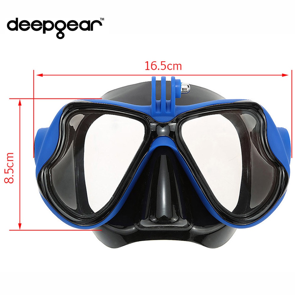 Deepgear meer tauchmaske oben erwachsene kamerahalterung taucherbrille zu Gopro Schwarz silikon blau schnorchel maske oben kurzsichtig schnorchel maske