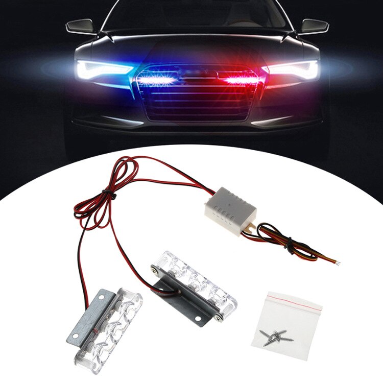 2x3LED Krankenwagen Polizei licht DC 12V Strobe warnen licht für Auto Lkw Notfall Licht Blitz stroboskop Licht Signal licht
