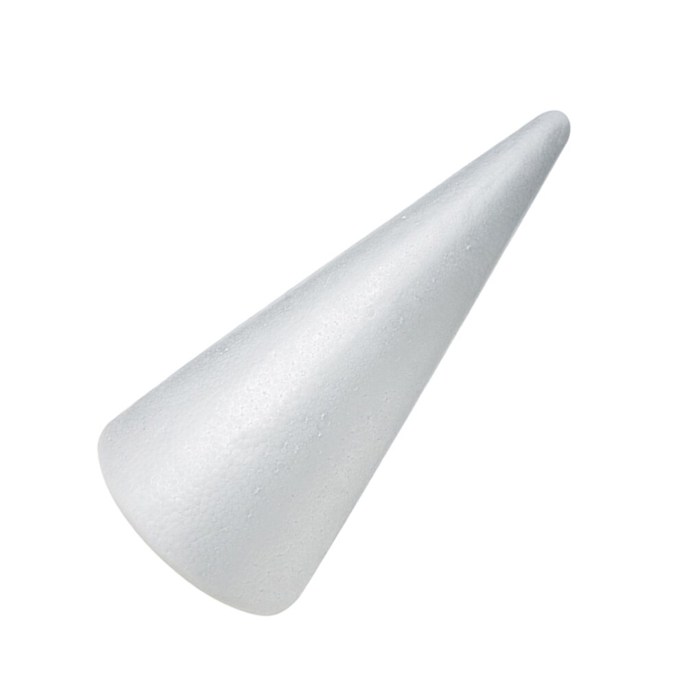 2 stuks kinder diy knutsel kegel accessoires kerst kegel handgemaakte witte massieve schuim kegel  (38 x 13.5cm)