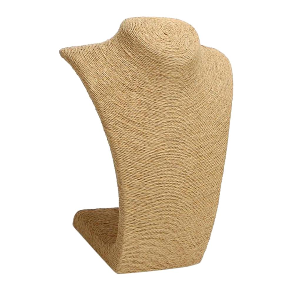 Simple Necklace Pendant Display Bust Mannequin Stand Holder Rack, Linen, Stable, 3 Sizes/6 Color: Khaki M