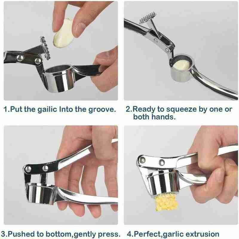 De la prensa de ajo de aleación de Zinc de machacador de ajo en suministros machacador de ajo exprimido cocina 4 accesorios de corte de 1 Ma C9F7
