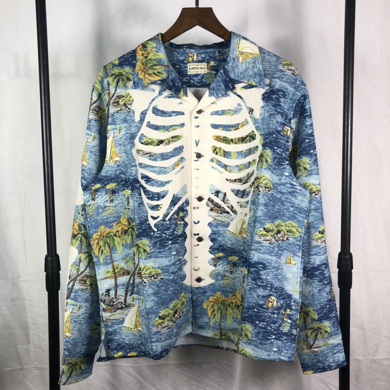 Hohe KAPITAL Hemd Männer Frauen 1:1 streetwear Hawaii stil Strand Abschläge KAPITAL Hemden: 3 / M