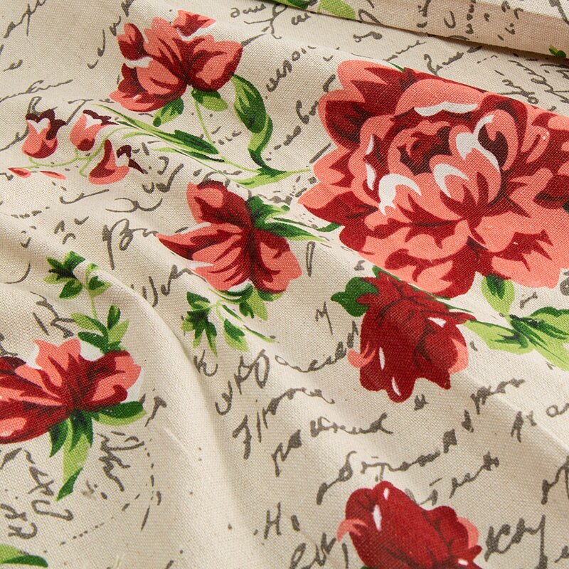 Tissu en lin épais pour tissu Patchwork à faire soi-même pour taie d'oreiller à coudre caractères anglais TJ0346