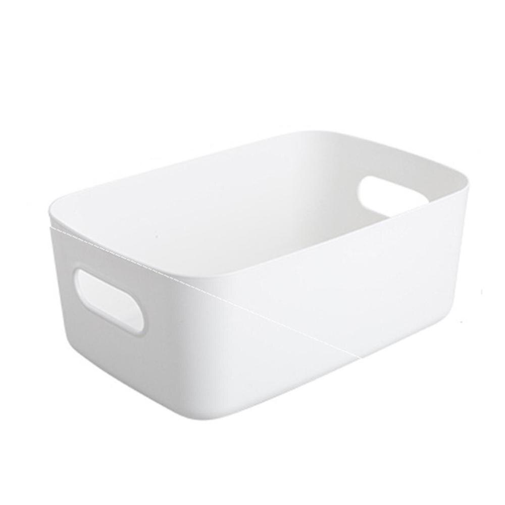 Homehold Desktop Plastic Box Studio Storage Office Home Kitchen Snack Storage Finishing Box Basket Sundries Storage Box: white
