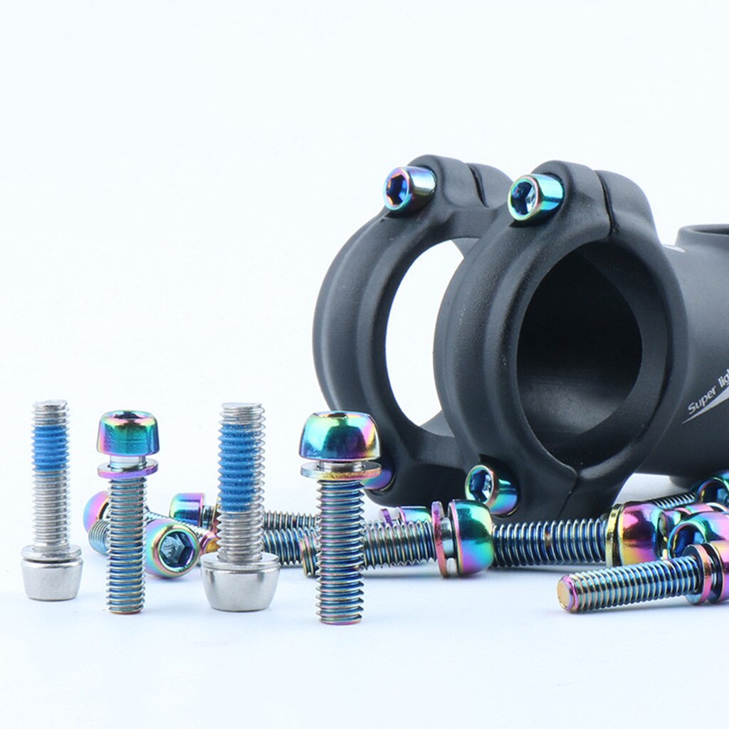 Pack 6 MTB Mountain Road Cycling Bike Bicycle Handlebar Stem Screw Bolts Replacement Parts Gear Accessories