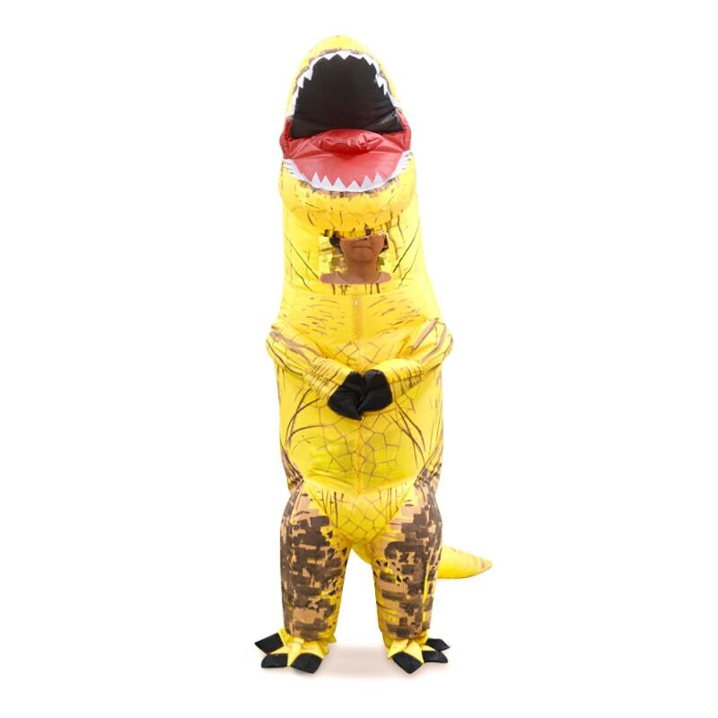 Inflatable Dinosaur Costume Mascot Child Adults Halloween Blowup Outfit Cosplay XX9E