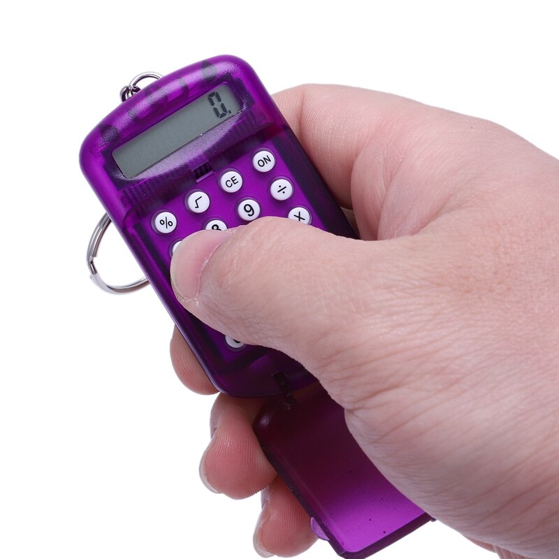 Battery Powered 8 Digits LCD Mini Calculator with Key buckle