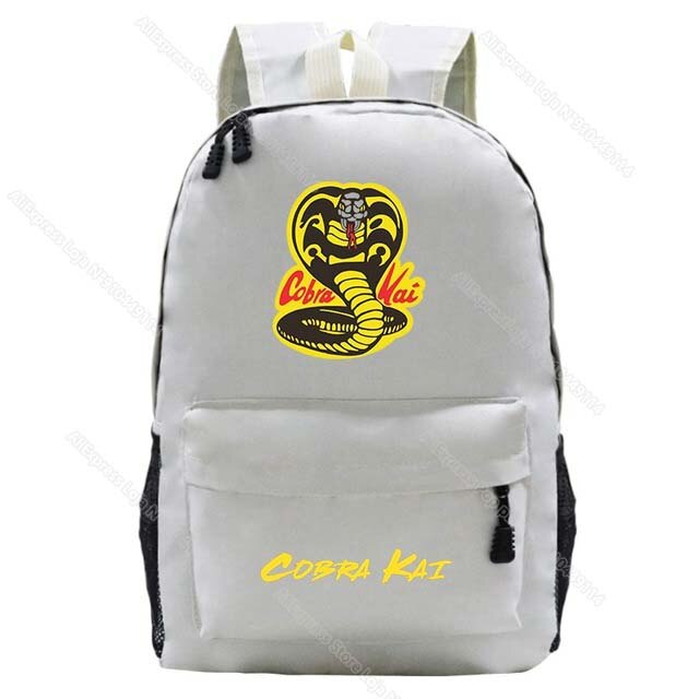 Mochila escolar de nailon con de Cobra Kai para niños y niñas, morral escolar con de Cobra Kai: 13