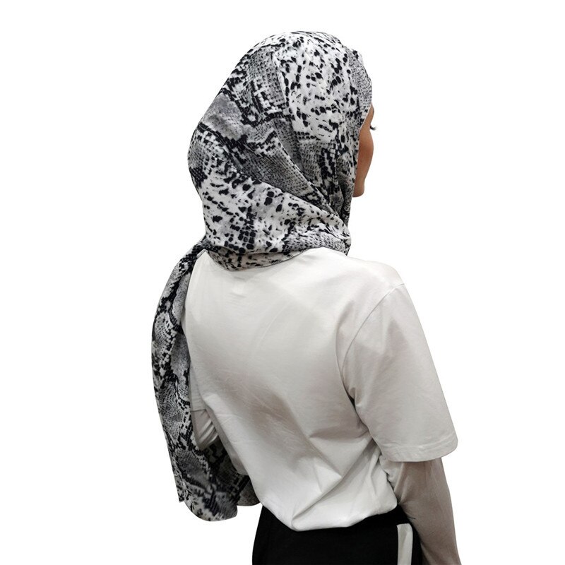 Muslimi hijab käärmeennahka polyesterihuivi huivi printti syksy talvi islamilainen loimi pitkä huivi