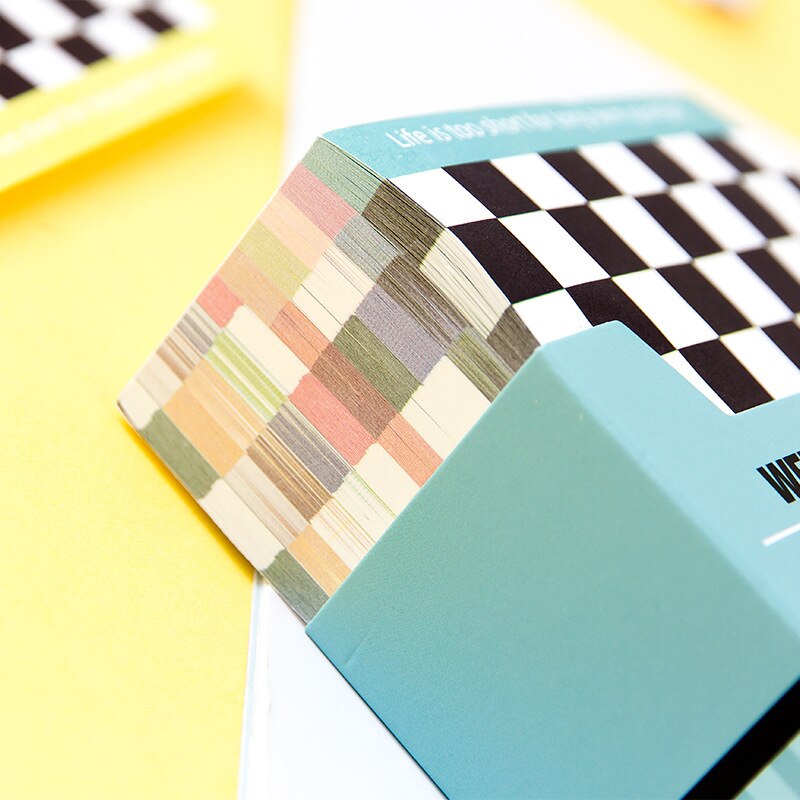 400 Sheets Kleurrijke Dambord Memo Pad N Times Sticky Notes Papier Diy Materiaal Papier Bericht Notes School Briefpapier