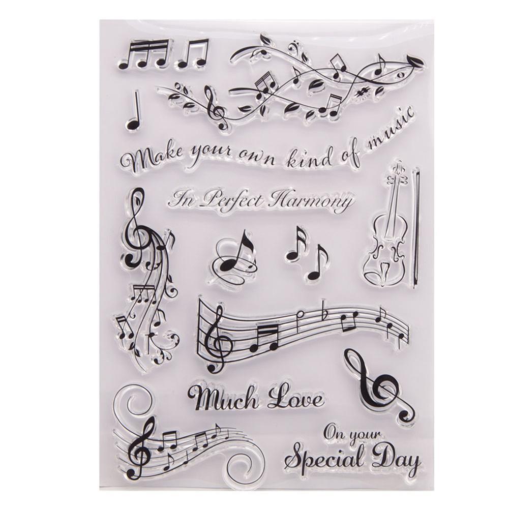 Feuille De Note de Musique Joint Transparent Clair Timbres Joint Silicone Timbres T6N1 Carte Album Scrapbook Rouleau BRICOLAGE Production Tpr / V9N9