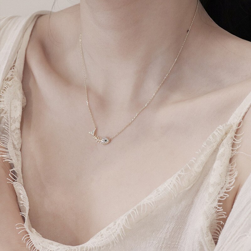925 Sterling Silver Pin Love Fishbone Horseshoe Style Adds Charm To Exquisite Pendant Necklace