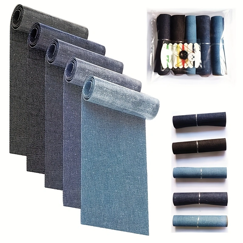 3/Rollen Jean-Aufnäher zum Aufbügeln, 8 x 50 cm, Reparaturflicken, Kleidung, selbstklebende Aufbügelflicken für Kinder und Erwachsene (Dunkelblond).: Dunkelblau