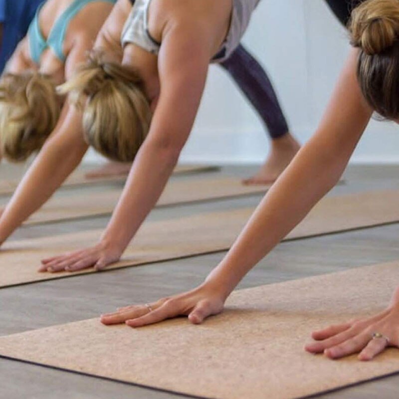 183 x 68cm naturlig kork tpe yogamåtte fitness gym sportsmåtter pilates træningspuder skridsikre yogamåtter 5mm absorberer sved lugtfri