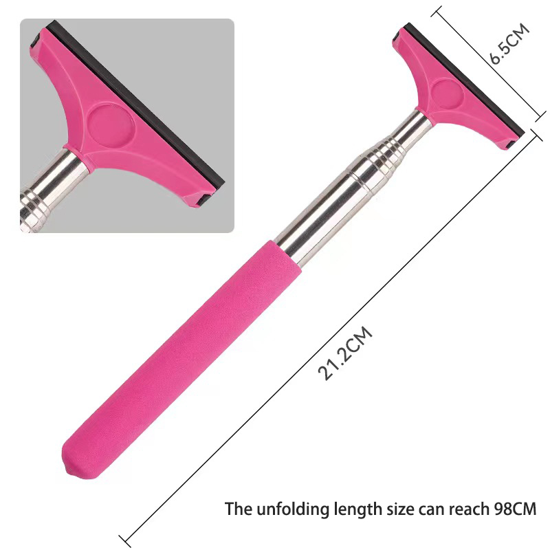 Car Rearview Mirror Wiper Telescopic Auto Mirror Squeegee Cleaner Retractable Rain Cleaning Tool Long Handle Glass Mist Cleaner