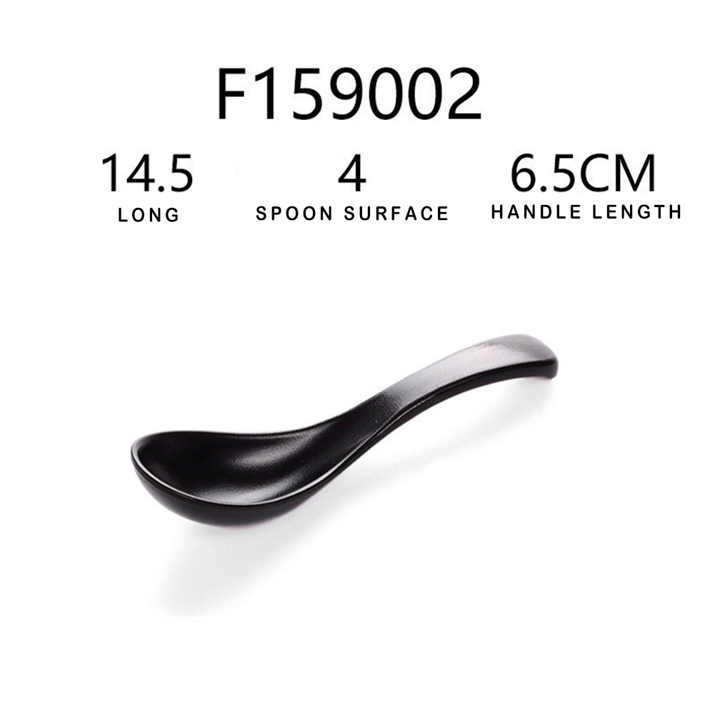 Black Soup Spoon Ramen Soup Bowl Multi-Size Plastic Spoon Ladle Buffet Restaurant Tableware Supplies DH: black