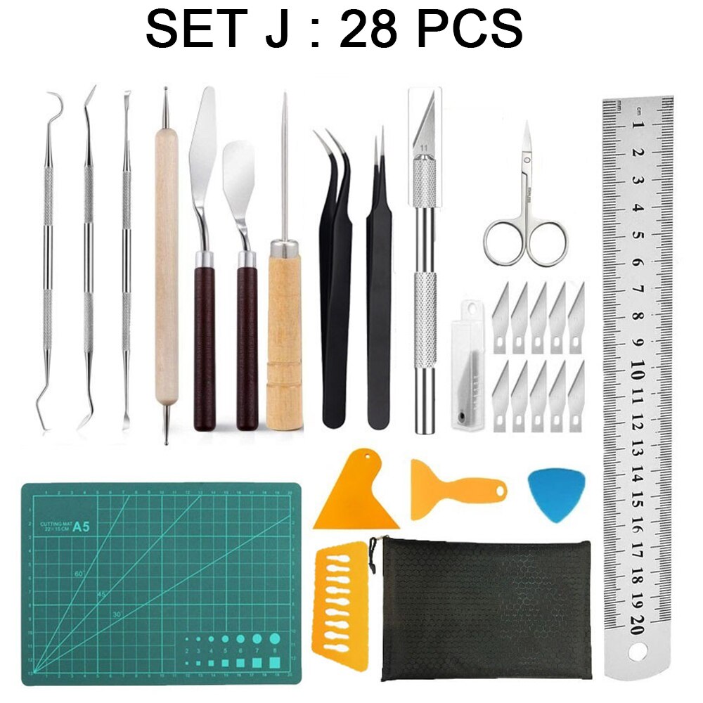 Craft Vinyl Weeding Tool Set Dried Flower Basic Handmade Tools DIY Kit Silhouettes Cameos Lettering Scrapbooking: Set J