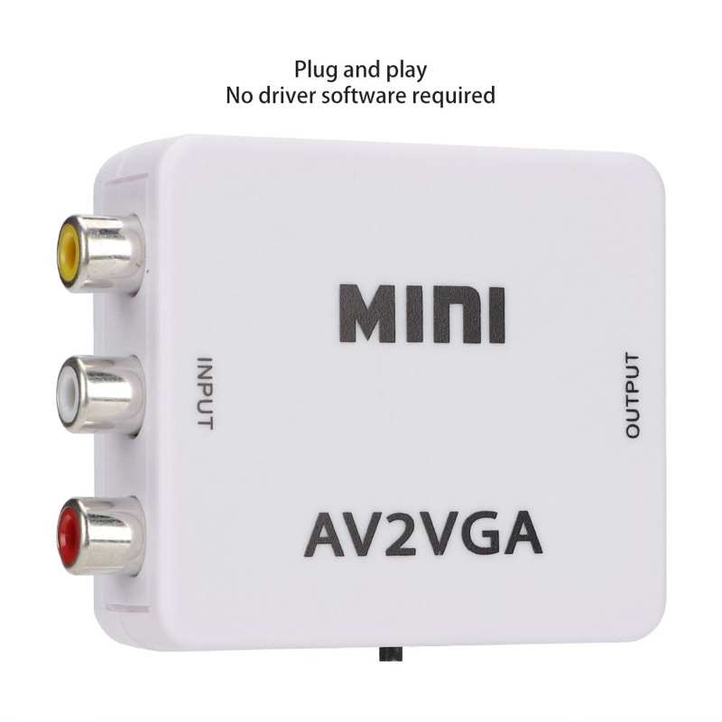 1080P Mini Video Convertor RCA AV to VGA Video Converter Conversor with 3.5mm Audio AV2VGA / CVBS + Audio to PC HDTV