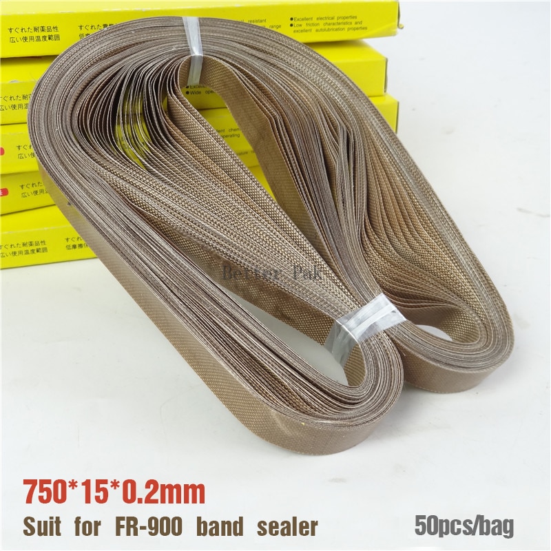 FR-900 Band sealer belt,size 750*15*0.2mm for Continuous Band Sealer,50pcs/bag,high temperature tape,seamless ring tape