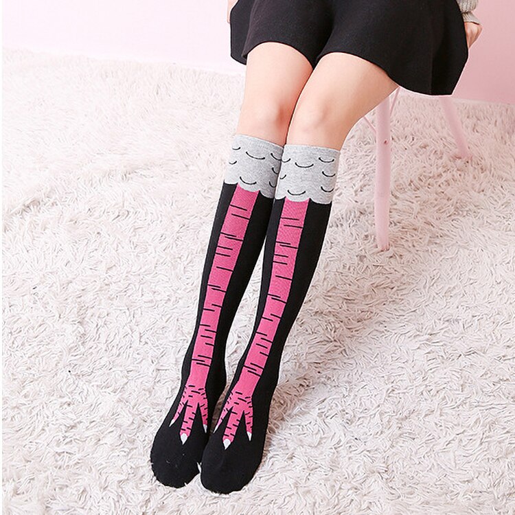 Kip Print Sokken 3D Vrouwen Mannen Sokken Katoen Winter Herfst Grappige Cartoon Overknee Sok Leuke Teen Voeten Sokken cosplay