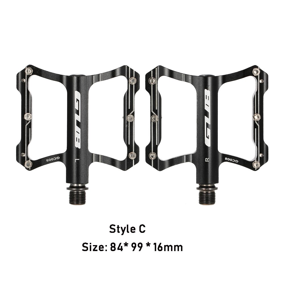 GUB-pédale de vélo pliable de VTT, ultraléger, en alliage d'aluminium, filetage de 9/16 pouces: Style C Black