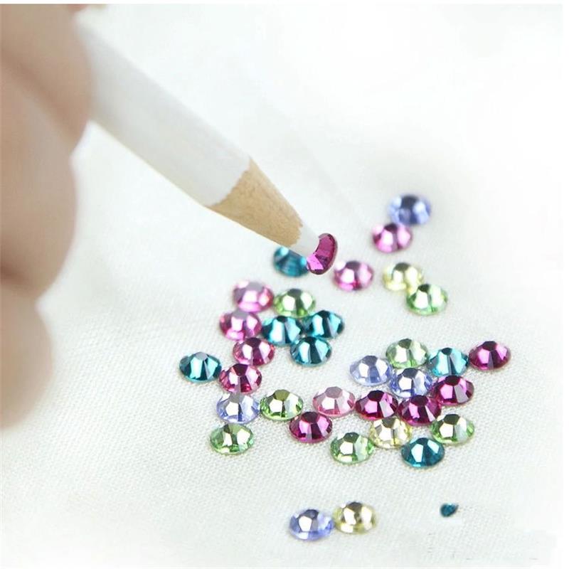 Nail Art Rhinestones Gems Picker Wax Potlood hout Pen Picker Crystal Puntjes Tool DIY Decoratie 2 stuks/partij