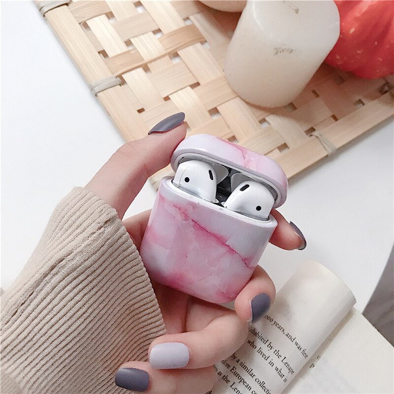 Luksus marmor hovedtelefon etui til airpods pro 2 etui bluetooth øretelefon opladningstaske til airpod 2 1 pro hårdt pc cover tilbehør: Airpods 2 1 05