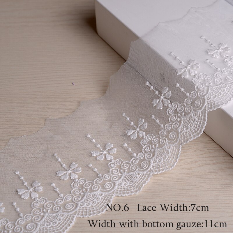 Materiał koronkowy DIY akcesoria siatka gaza rękojeść koronka bawełniana koronka biały beż wesele tkanina na suknię wykończenia ręcznie