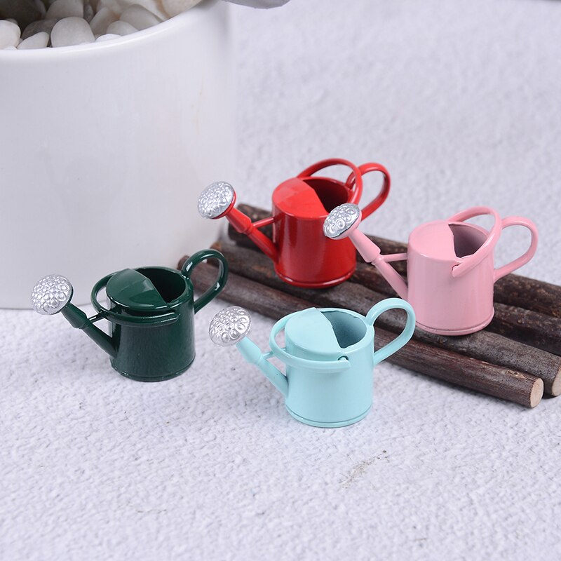 1/12 Poppenhuis Metalen Gieter Tuin Miniatuur Decoratie Voor Kinderen Kids Poppen Acces Miniatuur Meubels
