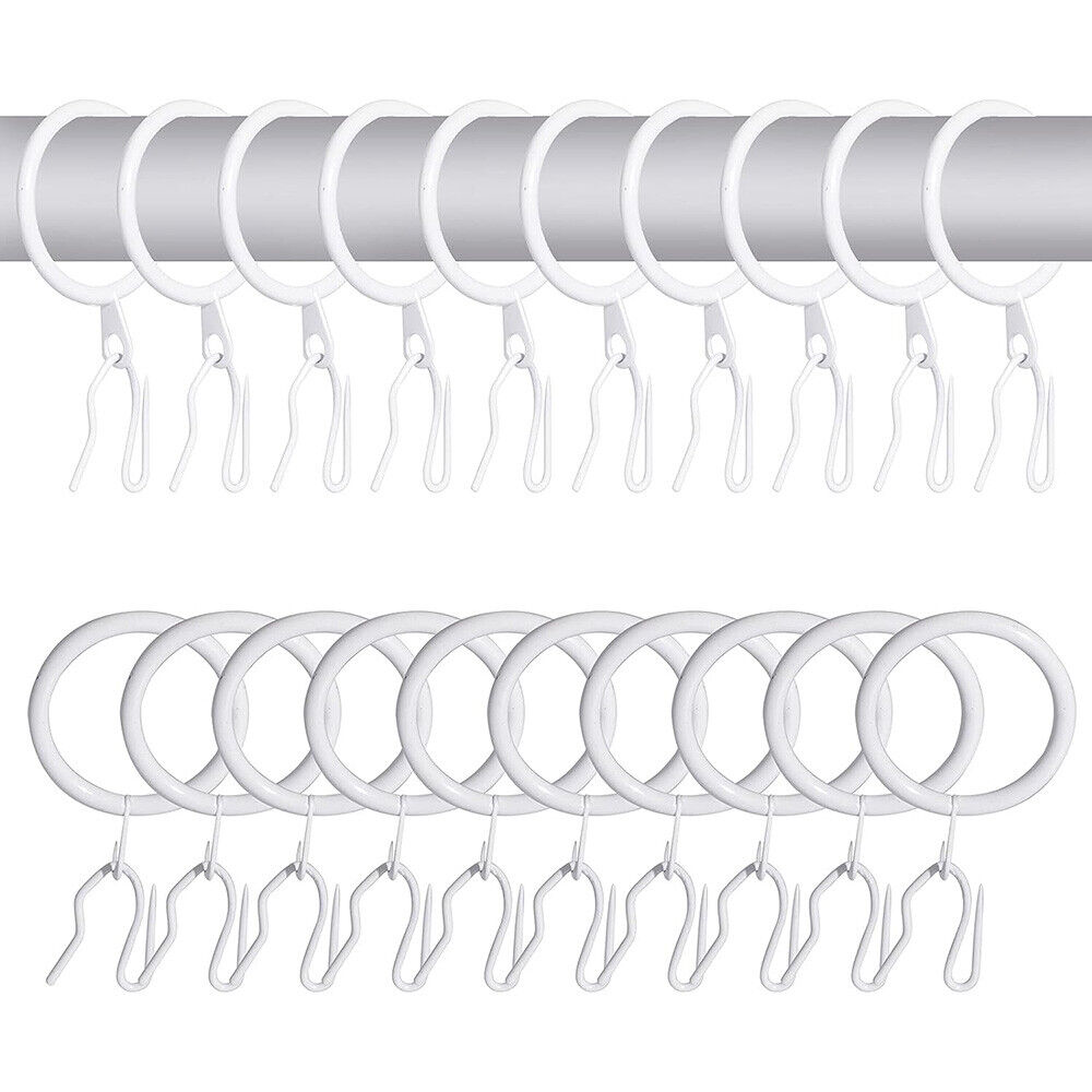 50 set gardinkrokar med veck, ringveck, metallkrokar med nypveck