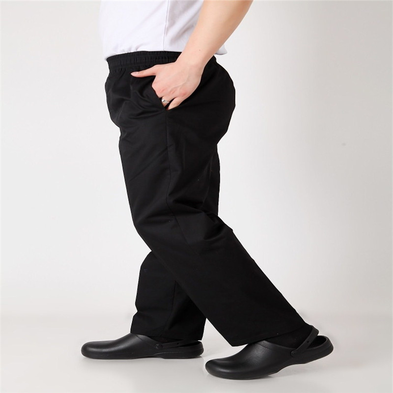 men's chef pants Kitchen Trouser bottoms ajustable waist with elastic band pants food service pants black color 2531#