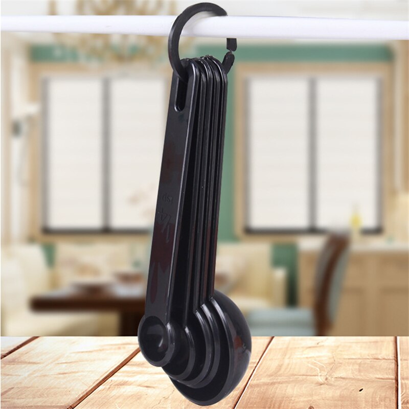Acessórios de cozinha 1 conjunto cozinha cozinhar ferramentas preto plástico medida colher café açúcar copos medição utensílios cozinha gadgets