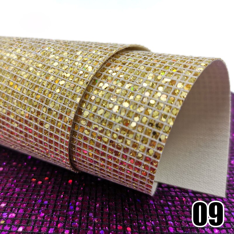 20*120cm PU Leather for Earring Sewing Clothing DIY Bow Decor Waterproof Handmade Material Roll Small Lattice Colorful Flashing: Light gold