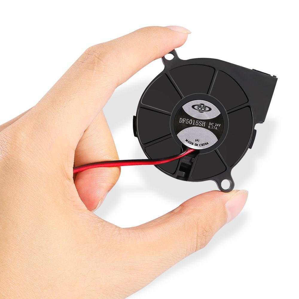 Ventilador Turbo de refrigeración para impresora 3D, piezas de impresora 3D, 5015, 12V, 24V, 0.1A, 5cm, 50x50x15mm, 5015/4010/3010, 5V, ventiladores de plástico negro para extrusora