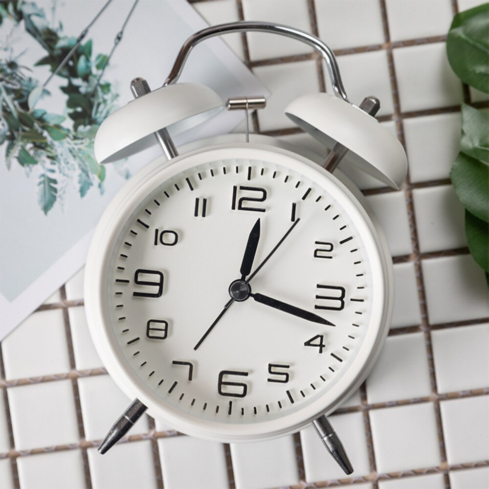 1PC Students Alarm Clock Simple Bedroom Desk Clock Cartoon with Night Light Alarm Clock Mute Alarm Clock Retro Ringing